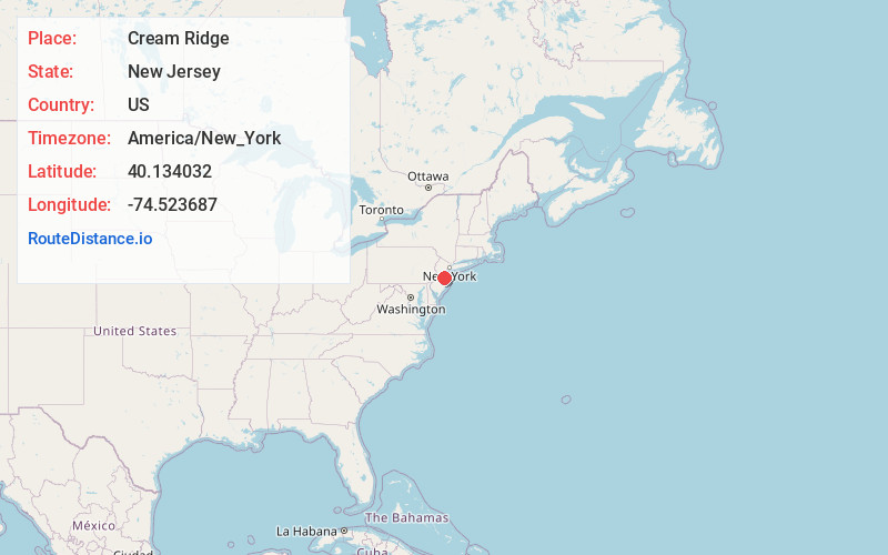 Map of Cream Ridge