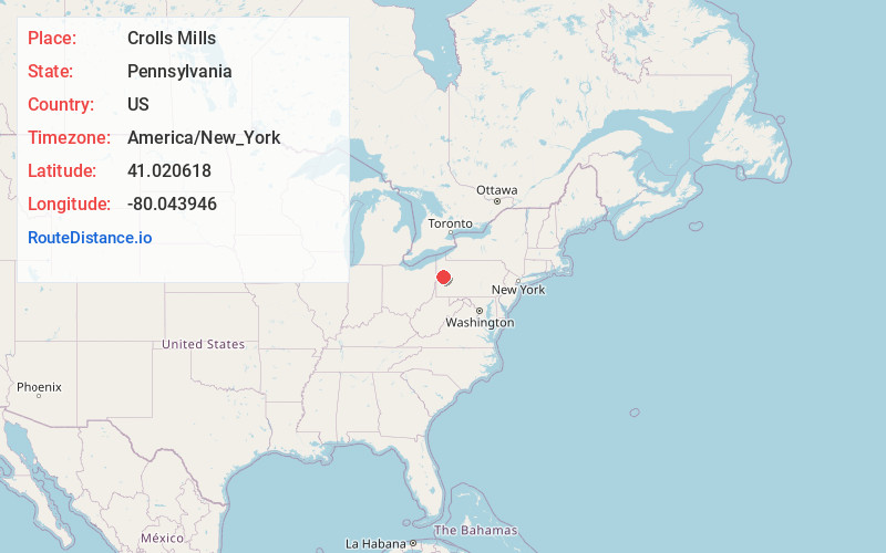Map of Crolls Mills