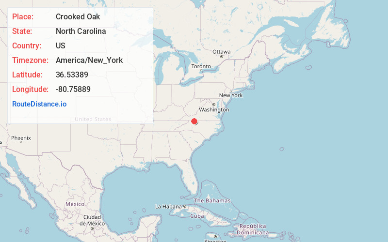 Map of Crooked Oak