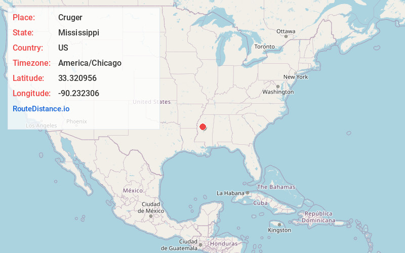 Map of Cruger