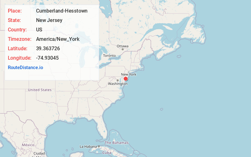 Map of Cumberland-Hesstown
