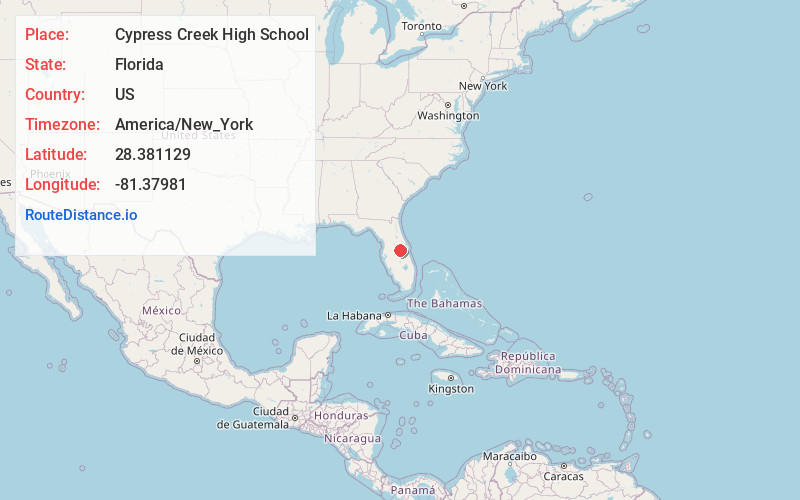 Map of Cypress Creek High School