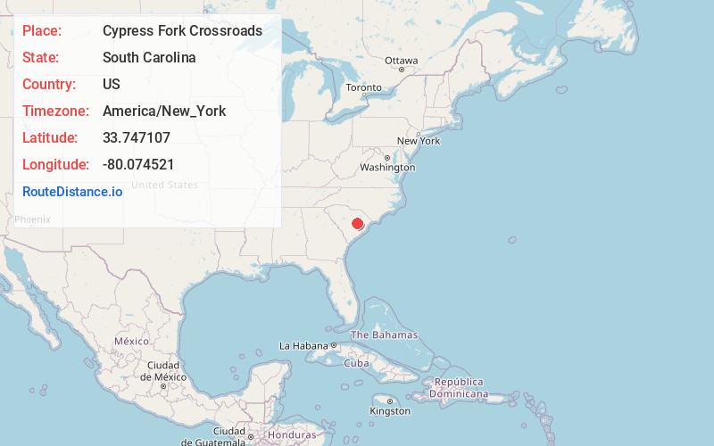 Map of Cypress Fork Crossroads