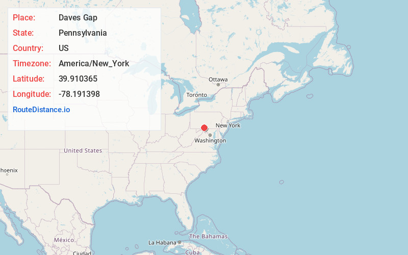 Map of Daves Gap