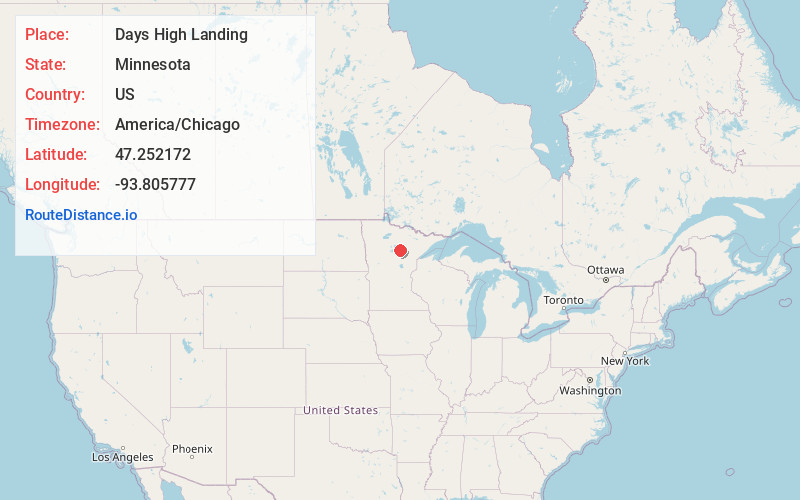 Map of Days High Landing