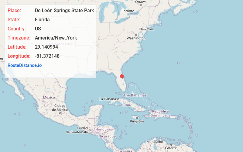 Map of De León Springs State Park