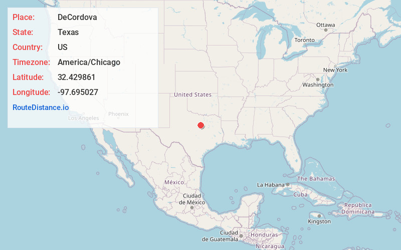 Map of DeCordova