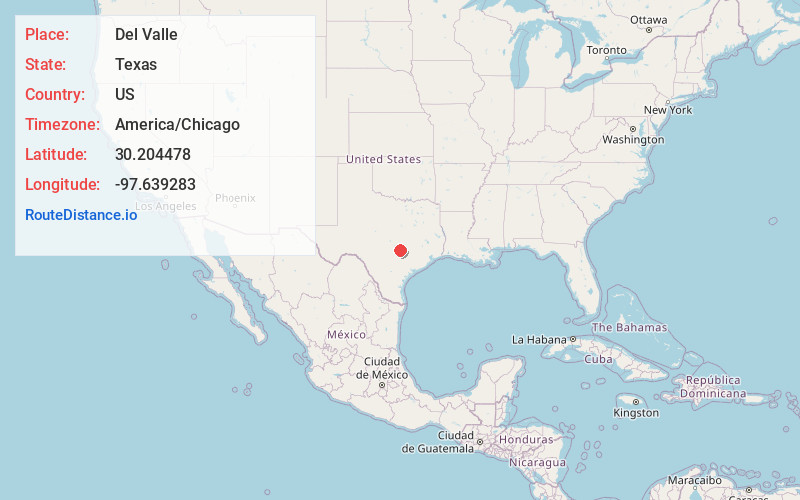 Map of Del Valle