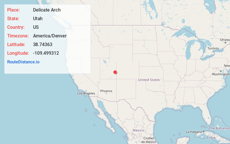 Map of Delicate Arch