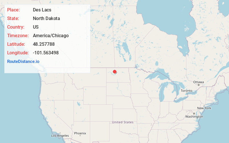 Map of Des Lacs