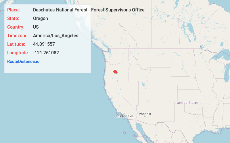 Map of Deschutes National Forest - Forest Supervisor's Office