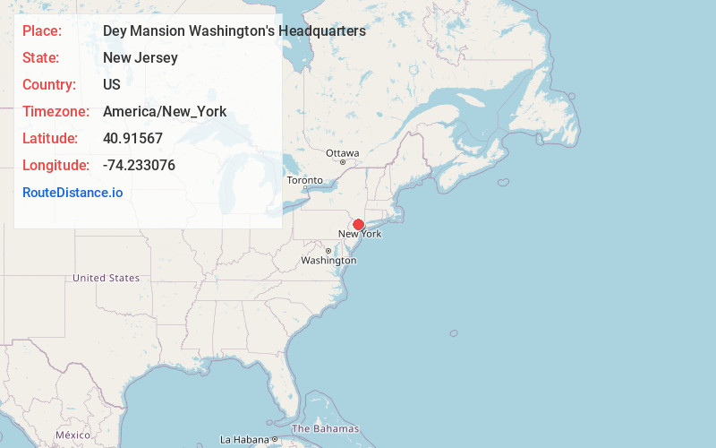 Map of Dey Mansion Washington's Headquarters