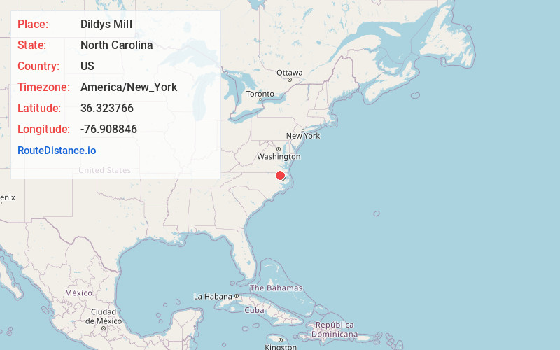 Map of Dildys Mill