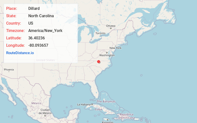 Map of Dillard