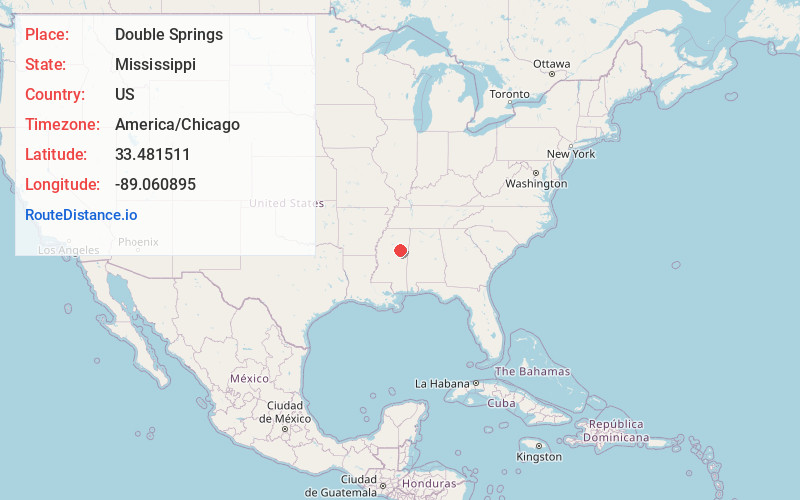 Map of Double Springs