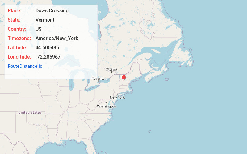 Map of Dows Crossing