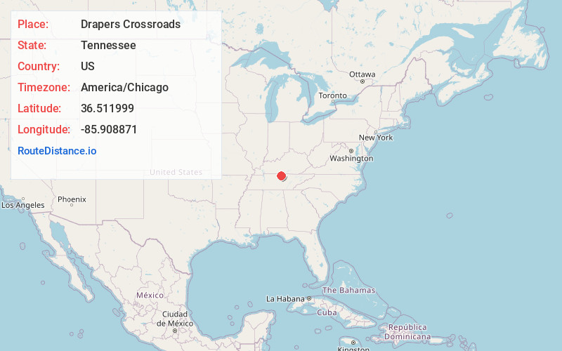 Map of Drapers Crossroads