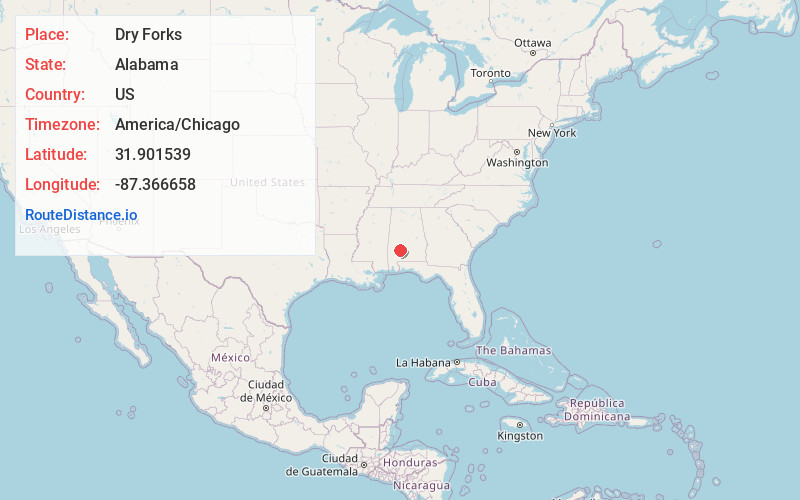Map of Dry Forks