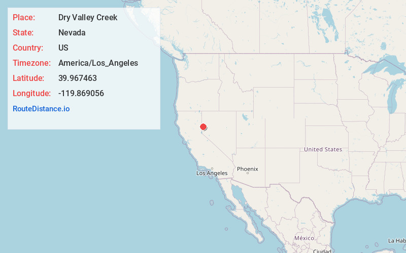 Map of Dry Valley Creek