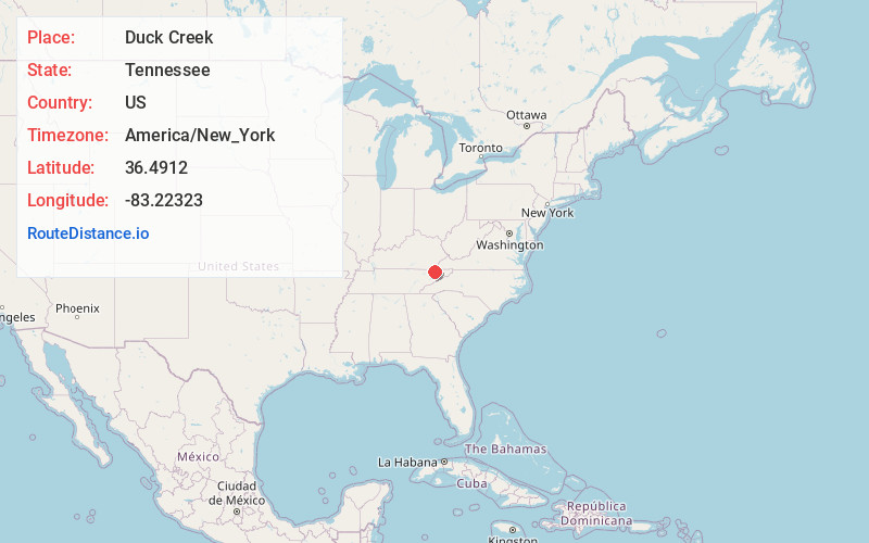 Map of Duck Creek