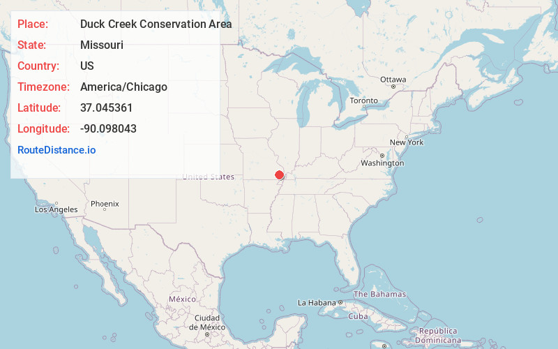 Map of Duck Creek Conservation Area