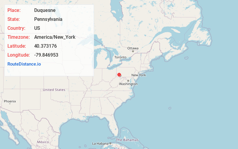 Map of Duquesne