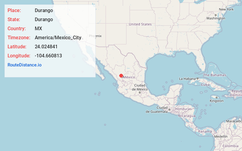 Map of Durango