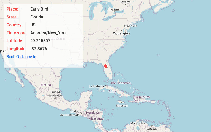 Map of Early Bird