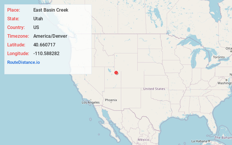 Map of East Basin Creek