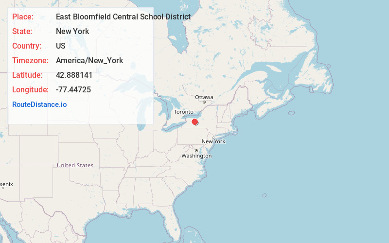 Map of East Bloomfield Central School District