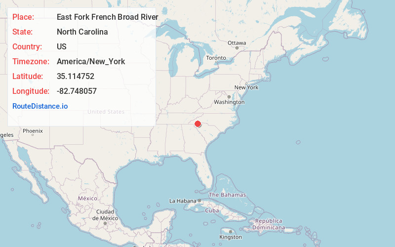 Map of East Fork French Broad River