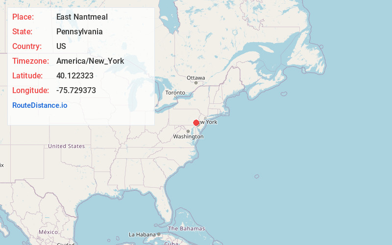 Map of East Nantmeal
