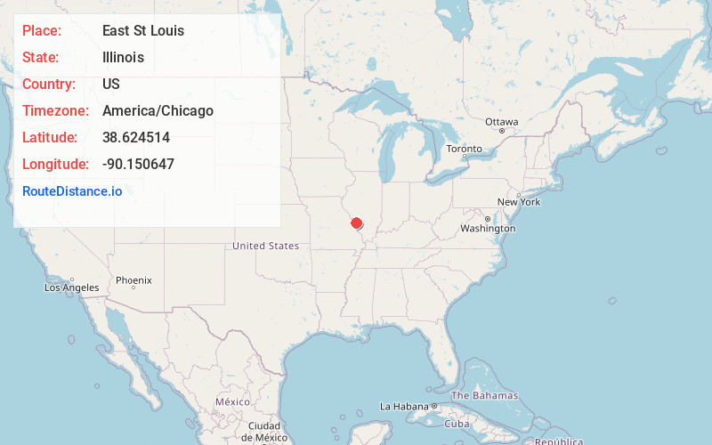Map of East St Louis