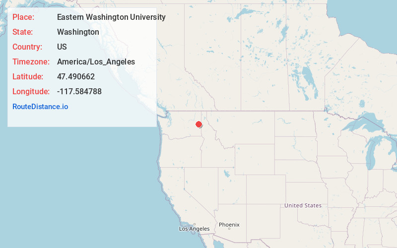 Map of Eastern Washington University