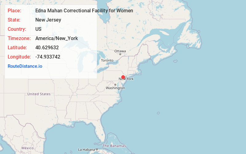 Map of Edna Mahan Correctional Facility for Women