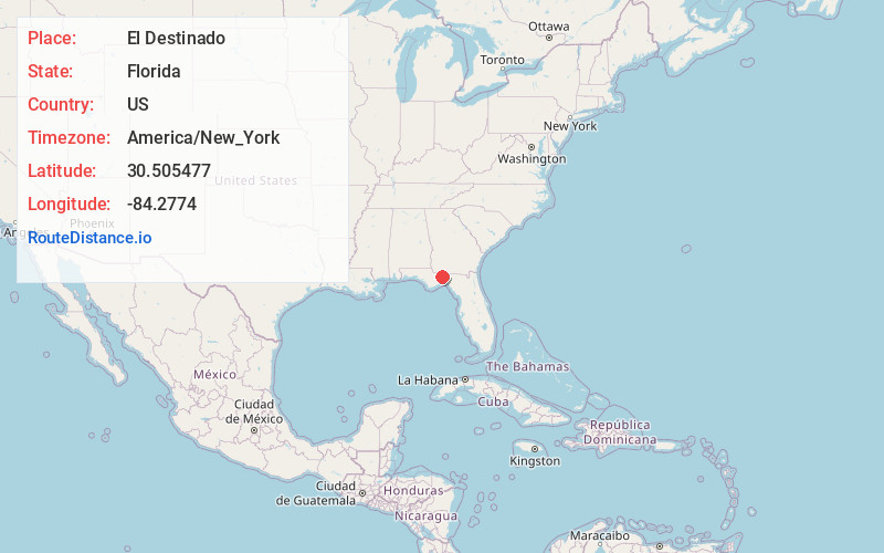 Map of El Destinado