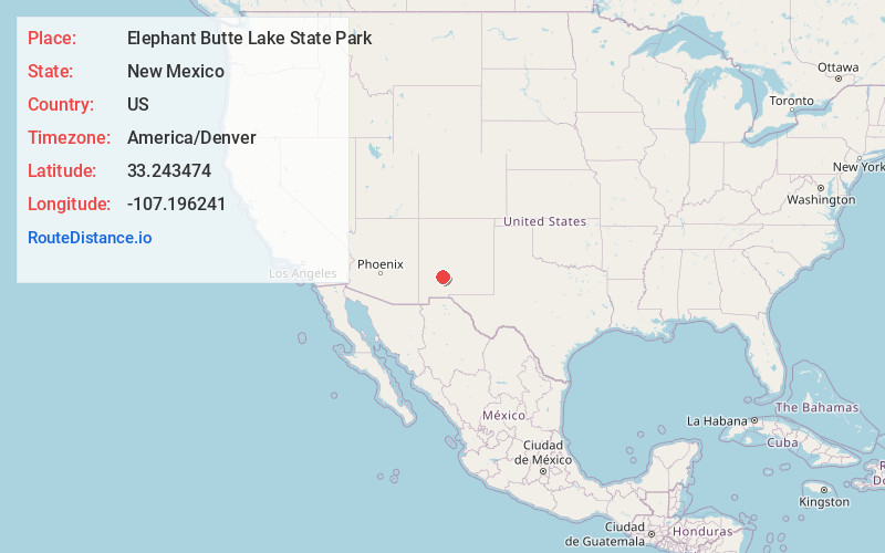 Map of Elephant Butte Lake State Park