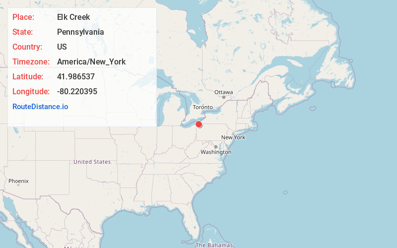 Map of Elk Creek