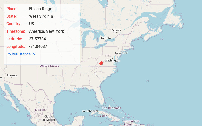 Map of Ellison Ridge