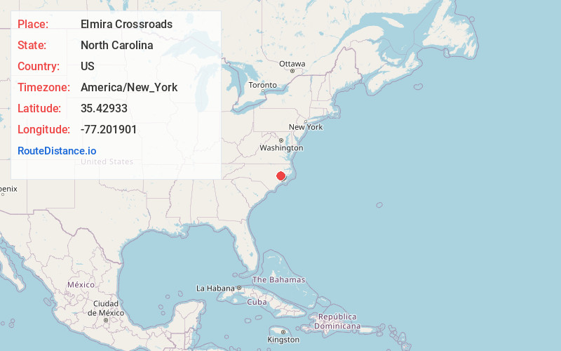 Map of Elmira Crossroads