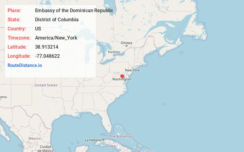 Map of Embassy of the Dominican Republic