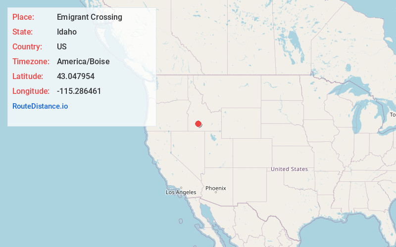 Map of Emigrant Crossing