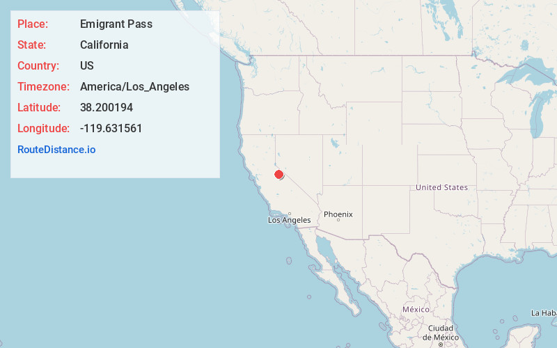 Map of Emigrant Pass