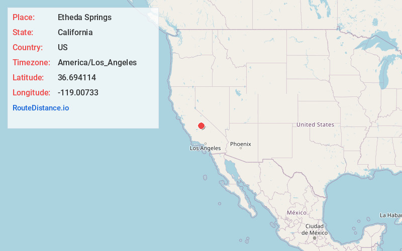 Map of Etheda Springs