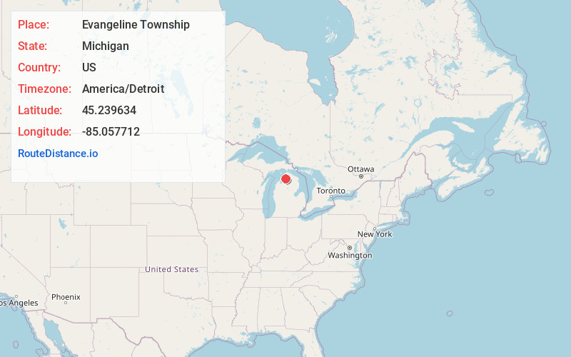 Map of Evangeline Township