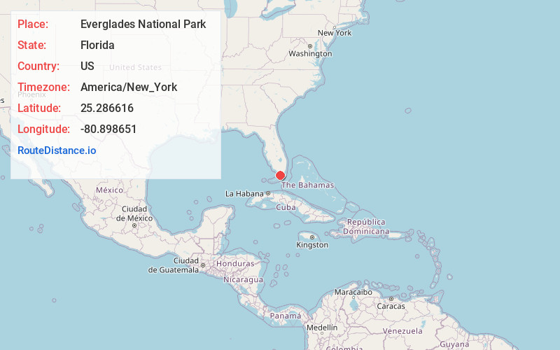Map of Everglades National Park