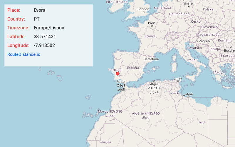 Map of Evora