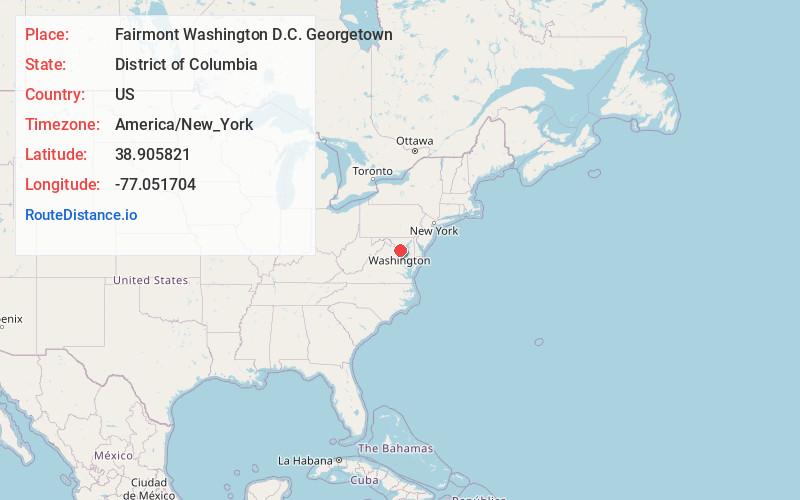 Map of Fairmont Washington D.C. Georgetown