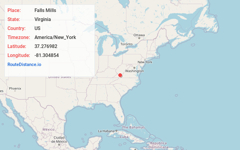 Map of Falls Mills