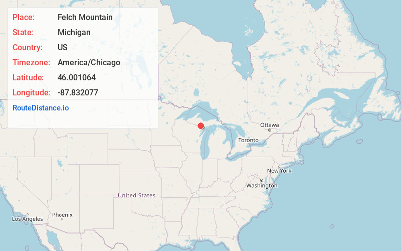 Map of Felch Mountain